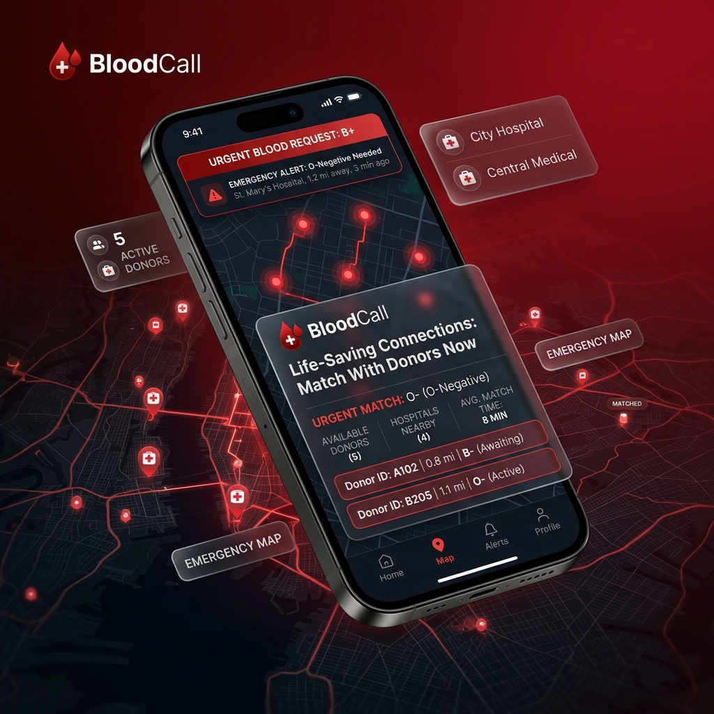 BloodCall — Real-time blood donor matching platform